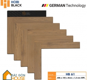 Sàn gỗ Hobi Black xương cá HB61 (8mm) Giá Vật Tư: 365.000 Vnd/m2